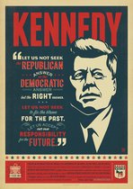 Politiek Leider Quote's Poster - Kennedy - Wandposter 60 x 40 cm