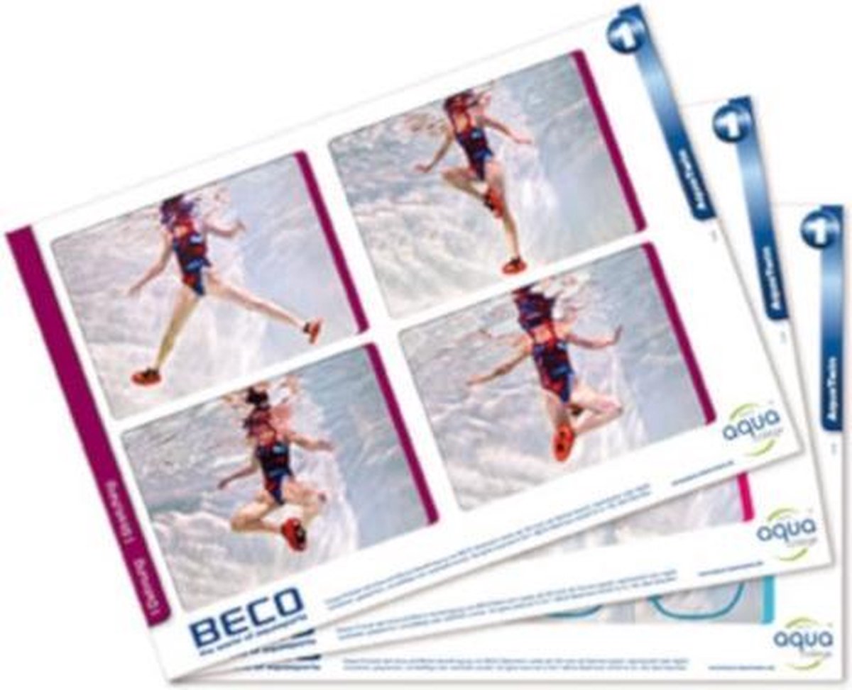 Beco Oefeningenkaarten Aquatwin 21 X 29,7 Cm Wit/rood 3-delig - BECO