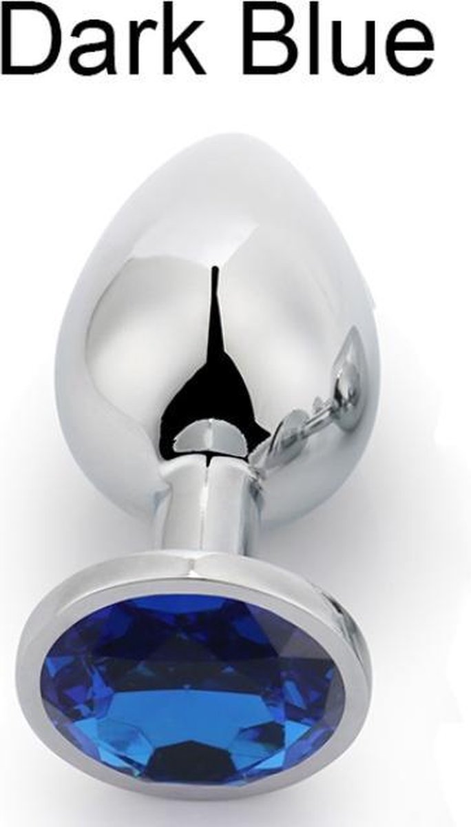 Goedkoopste Buttplug met donker blauw kristal
