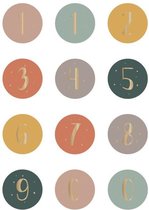 House Of Products - Stickers - Cadeauversiering - Multi Nummers - 24 stuks - ø 25 mm