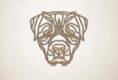 Line Art - Hond - Rottweiler 1 - M - 60x64cm - Eiken - geometrische wanddecoratie