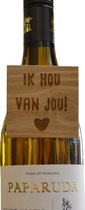Wijnfles Hanger Cadeauverpakking Liefde -"Ik Hou Van Jou" Duurzaam - Borrelpakket - Etiketten