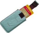 Creditcardhouder Leer - Turquoise - Blauw - Zeeblauw - Ferchi - Portemonnee - Wallet - Pasjesmapje - OV kaarthouder - Pasjeshoes