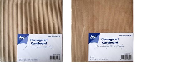 Joy!Crafts / Ribbelkarton Set / 2 X 30.5x30.5 cm / Grof en Fijn Ribbelkarton / Hobbykarton / 2 x 10 Vellen.