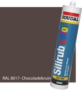 Siliconenkit Sanitair - Soudal - Keuken - Voor binnen & buiten - RAL 8017 Chocolade Bruin - 300ml koker