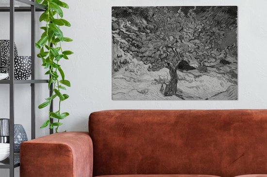 Canvas Schilderij De moerbeiboom - Vincent van Gogh - Zwart - Wit - 80x60  cm - | bol.com