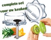 MESSENSLIJPER bij aanschaf onze voordelige keukenset| knoflookpers + ananas snijder + kiwi snijder + GRATIS MESSENSLIJPER| set prijs|inclusief Knoflookpeller - Knoflookschiller