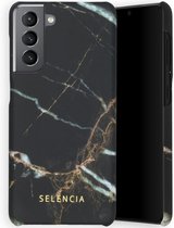 Selencia Maya Fashion Backcover Samsung Galaxy S21 hoesje - Marble Black