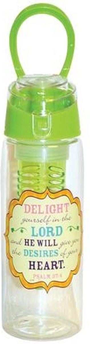 Delight yourself in the Lord - Green Water bottle - Infuser