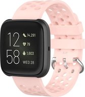 Shop4 - Fitbit Versa Bandje - Siliconen Gaatjes Roze