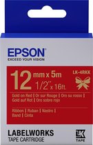 Epson Label Cartridge Satin Ribbon LK-4RKK goud/rood 12 mm (5 m)