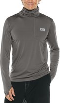 Coolibar - UV Zwemshirt met capuchon voor heren - Andros - Rookgrijs - maat XXL