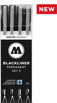 Molotow Blackliner - Set 3 - Set van 4 stuks - Zwart