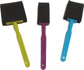 Spons Schilderkwast - Painting Brush Set - Schilderen verf kwasten 3 stuks- 3 x foambrush DIY