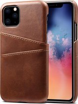 GSMNed – PU Leren Card Case iPhone 11 Pro Max bruin – hoogwaardig leren Card Case bruin – Card Case iPhone 11 Pro Max bruin – Card Case voor iPhone bruin – Pasjeshouder