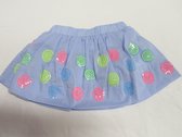 Noukie's - Zomer rok met vaste slip - Blauw met rose en geel -  3 jaar  98