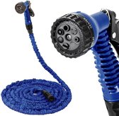 BASIC - Flexibele Tuinslang 30 meter - Blauw - Uitrekbaar - Tuin Bewatering - Tuinsproeier - Waterslang - 7 Sproeifuncties