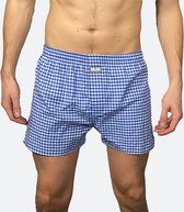 Underdog Wijde boxershort Navy Blauw geruit - S - Premium Kwaliteit Boxers