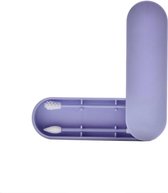 2 stks herbruikbare wattenstaafje oorreiniging cosmetische siliconen knoppen sticks voor make-up en touch-ups [lavendel]