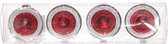 (4 stuks) Servetring - Servetringen - Diamant Rond - Zilver - Rood