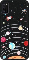 ADEL Siliconen Back Cover Softcase Hoesje Geschikt voor Samsung Galaxy A41 - Ruimte Heelal Cartoon