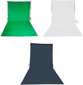 SET VAN 3 FOTOSTUDIO ACHTERGRONDDOEKEN VAN KATOEN 3 X 6 METER