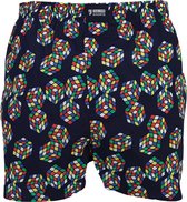 Happy Shorts Wijde Boxershort Rubiks Kubus - Maat XL | Losse boxershort