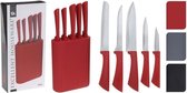 5 Delig Messenset Rood in kunststof blok