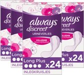 Always Discreet Long Plus Inlegkruisjes Voor Urineverlies - Voordeelverpakking 4 x 24 stuks