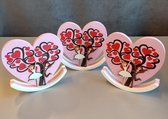 decoratie figuur - trouwerij (roze hart)