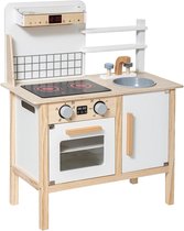 Atmosphera houten keuken - Volledig uitgerust houten keukenimitatiespel - Houten speelgoed