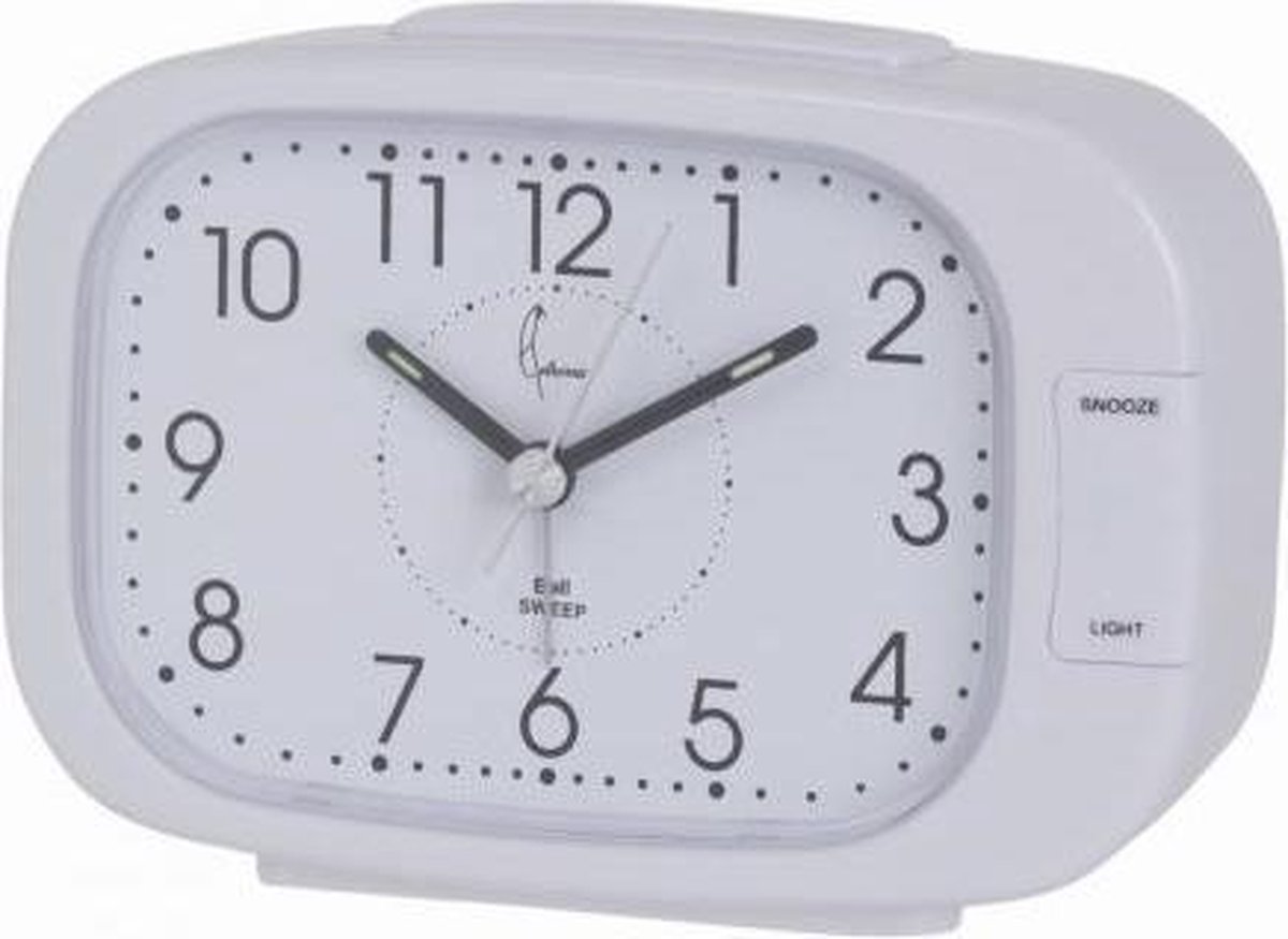 Cetronic BA828 WHITE - Wekker - Analoog - Stil uurwerk - Snooze - Wit