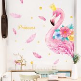 Muursticker Kinderkamer | Wanddecoratie Babykamer | Decoratie Jongens & Meisjes | 3D Stickers | Roze Flamingo