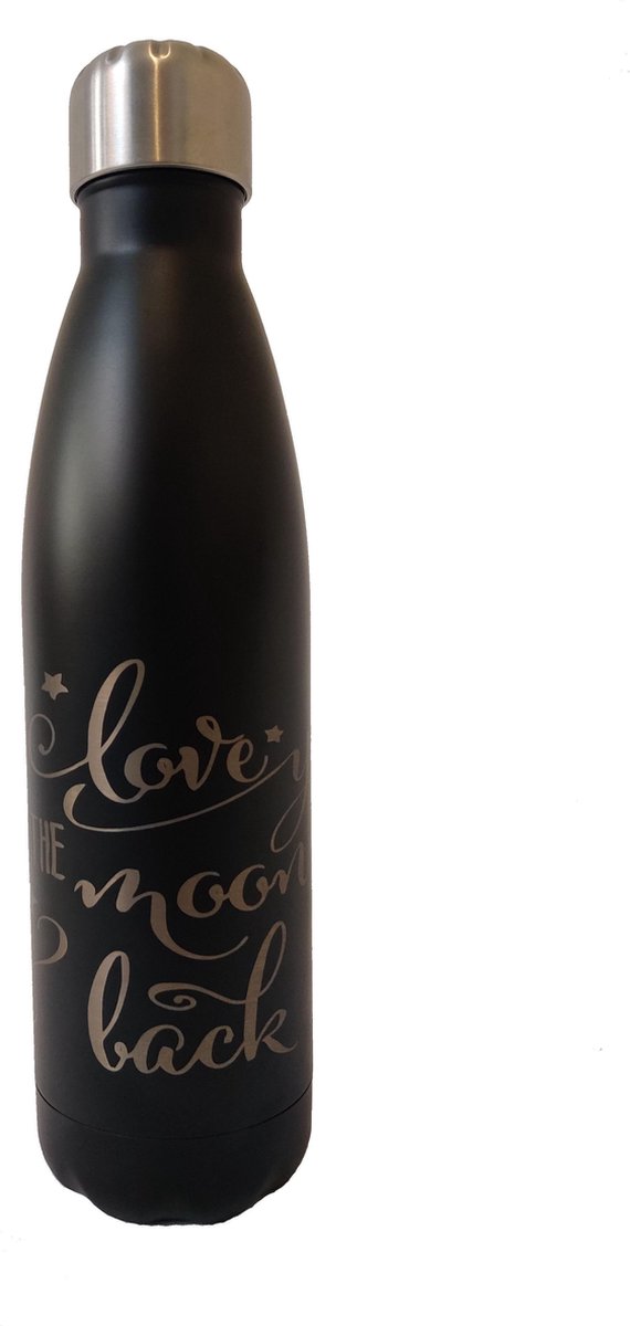 Waterfles zwart 500 Ml Love you to the moon and back