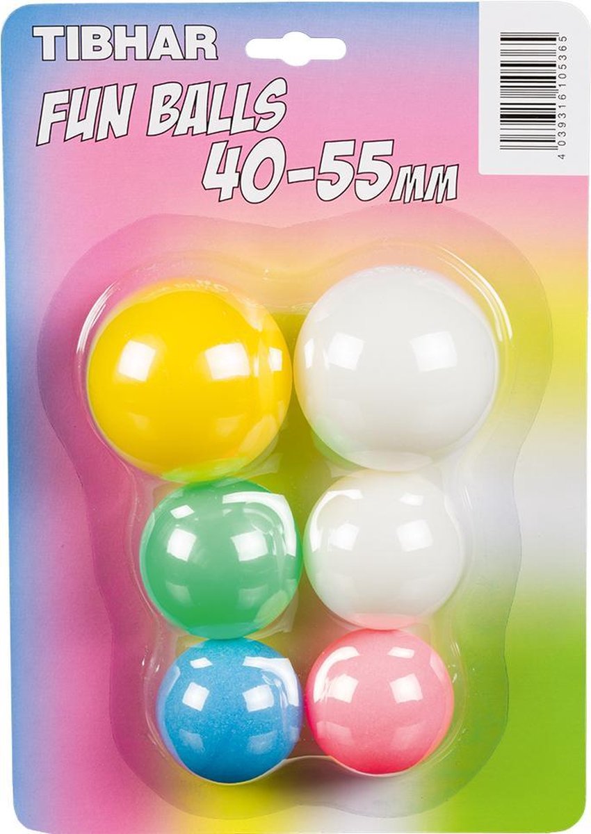 Tibhar Fun Balls 40-55mm - Ping Pong Ballen