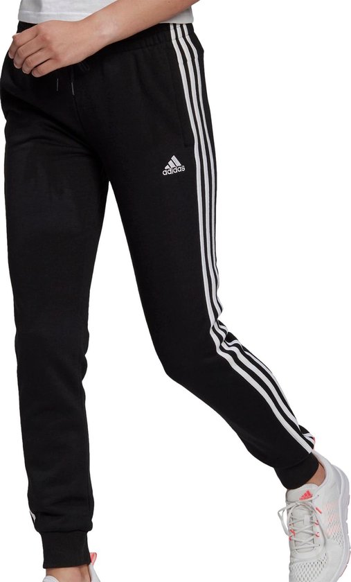Adidas Essentials French Terry 3-Stripes Joggingbroek Zwart Dames - Maat S  | bol.com