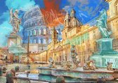 Slimbuy CityArt schilderij Rome glashelder perspex 50x70cm incl. luxe ophangsysteem
