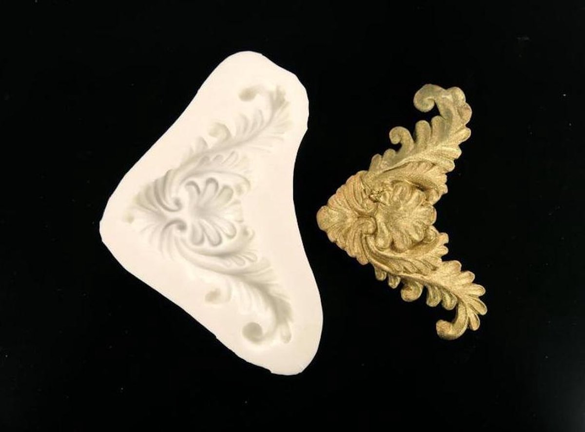 JLZK Barok Scroll Relief Siliconen Mallen Bloem Cake Border Fondant Mold Cake Decorating Tools Candy Clay Chocolade Mallen