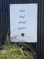 Tuinposter durf lach straal