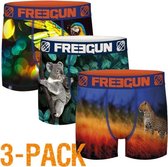 Freegun microvezel | MAAT 164/176 | 3-pack jongens boxershorts | Trio Colourful animals