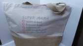 Jute Base Canvas Bag: Super Mama (ideaal voor Moederdag)