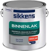 Sikkens Binnenlak - Verf - Hoogglans - Mengkleur - RAL7045 - 2,5 liter