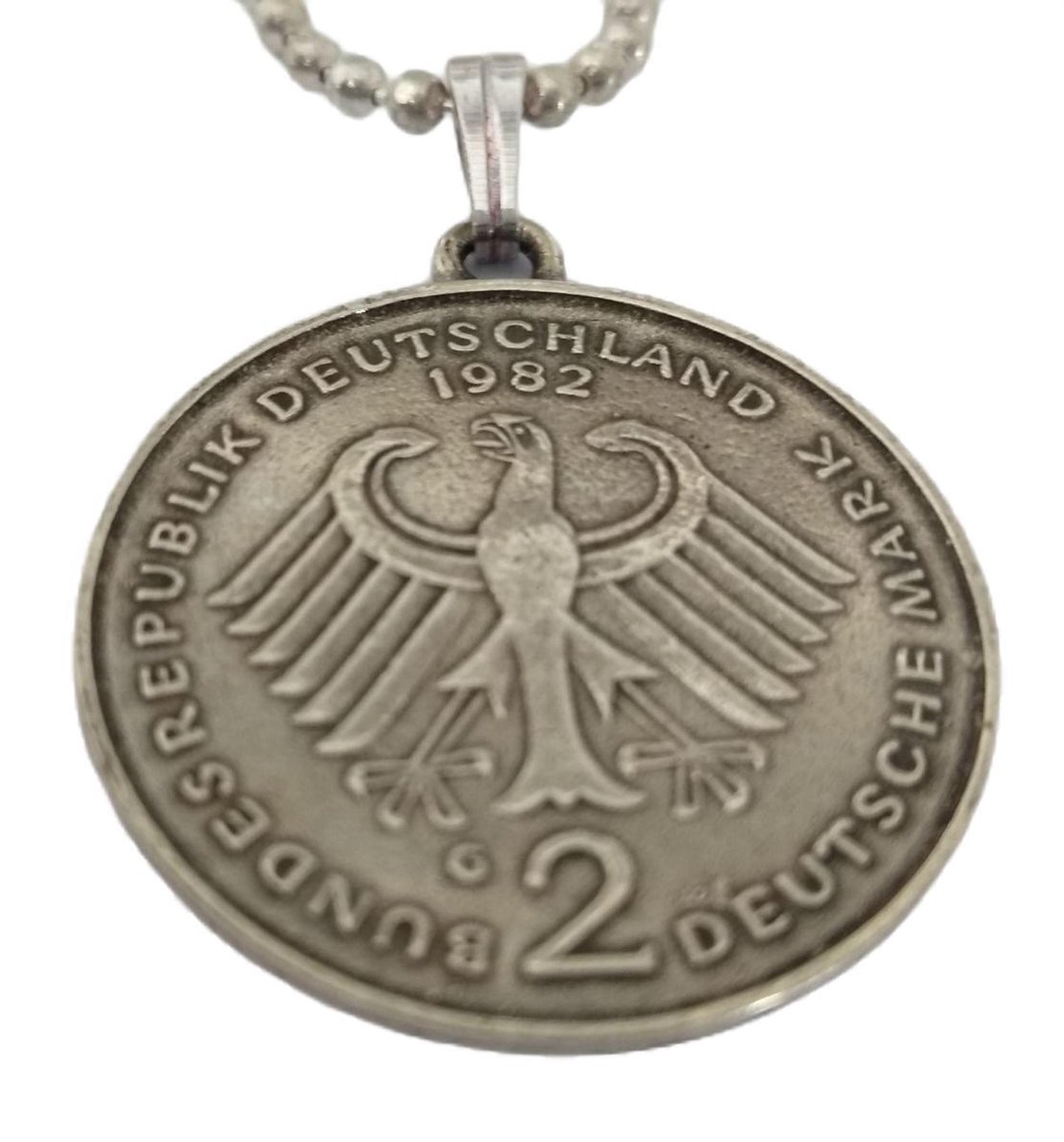 Ketting 2 deutschmark 1982 verzilverd