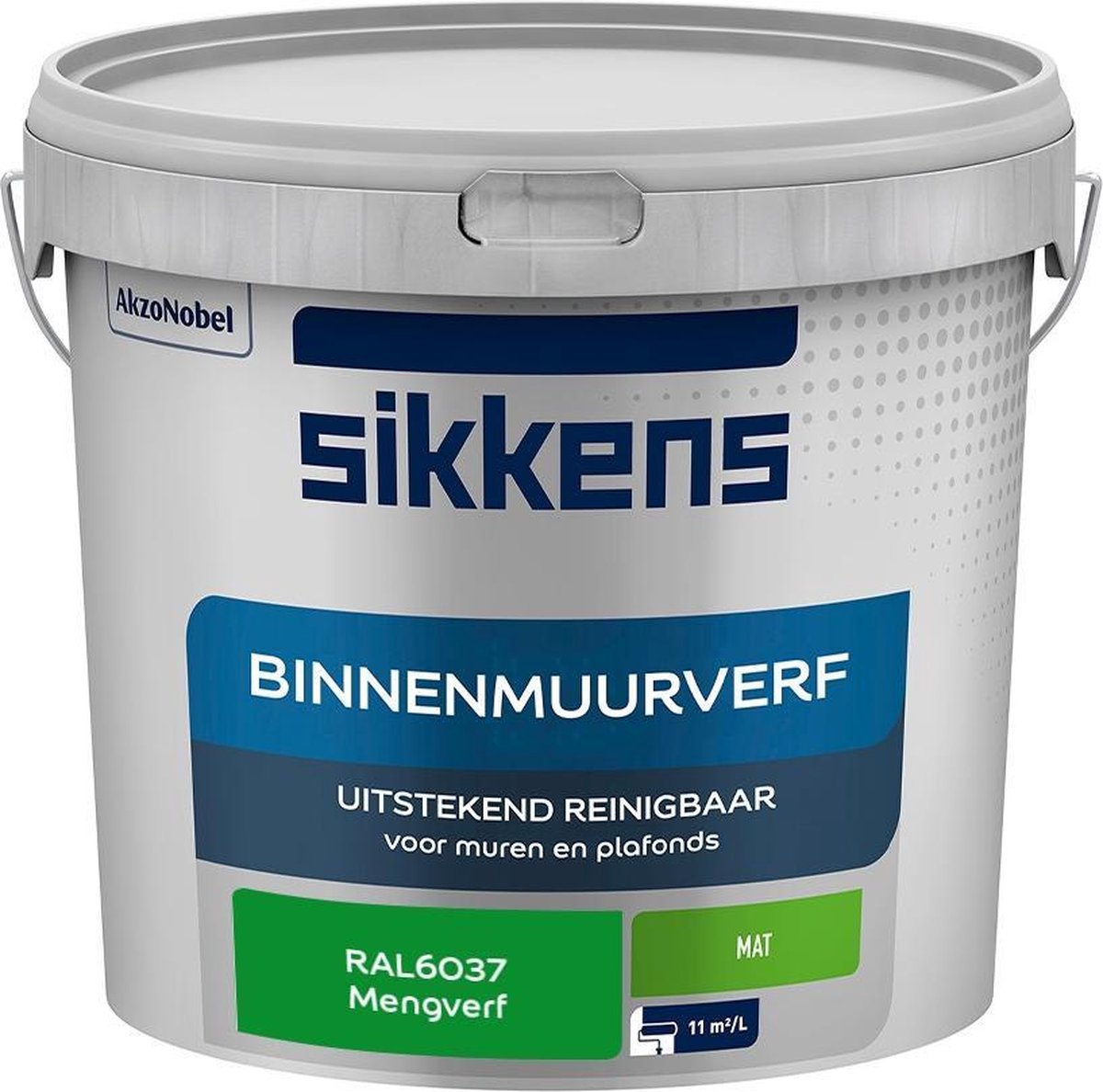 Sikkens Binnenmuurverf Muurverf Mengkleur Mat RAL6037 5L