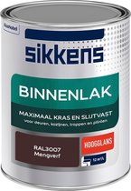 Sikkens Binnenlak - Verf - Hoogglans - Mengkleur - RAL3007 - 1 liter