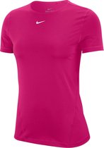 Nike Pro Mesh Sportshirt - Maat S  - Vrouwen - roze