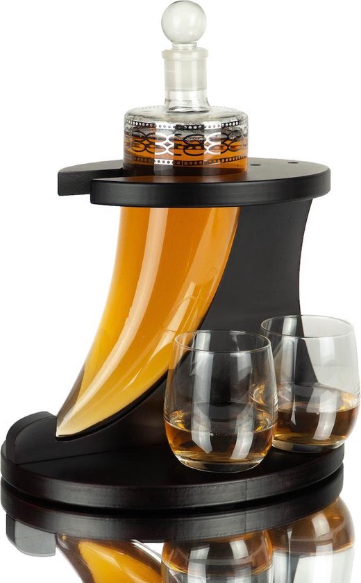 Luxe Whisky Karaf Set - 700 ml - Incl. 8 Whiskey Stones, 2