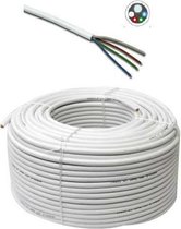 Flexibele kabel voor aansluiting RGBW Leds 4x0,5+0,75 mm² -Wit