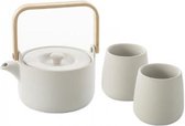 theepot met 2 mokken wit
