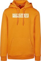 FitProWear Trui Heren Block - Oranje - maat XL - Mannen - Hoodie - Trui  - Sweater - Sporttrui - Sportkleding - Casual kleding - Trui Heren - Oranje trui - Katoen / Polyester - Tru